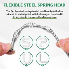 Drain Snake 50 Ft, Plumbing Snake for Sink and Drain Unblocking, Drain Auger