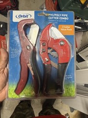 Orbit PVC/Poly Pipe Cutter Combo Set 2 Cutter Value Pack Red Cuts 1, 1-1/4in