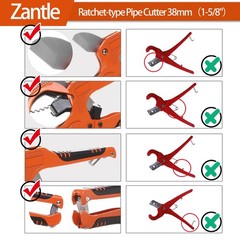 Ratchet Pipe Cutter PEX PVC PPR Plastic Hose Plumbing 158 Inch Orange