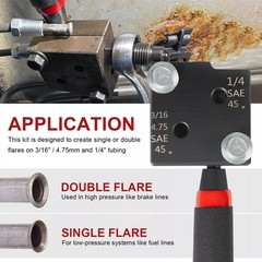 33260 Single/Double Flaring Tools Kit for 3/16&Prime; and 1/4&Prime; Tubing on Most Vehicles