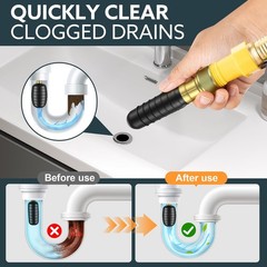 3PCS Drain Bladder Kit Water Powered Pipe Cleaner Fits Drain Clog Remover