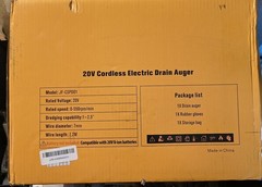 Rhythnest 20 Volt Cordless Electric Drain Auger