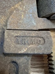 Vintage TRIMO Trimont 36&rdquo; Heavy Duty Pipe Wrench Industrial Forged Steel Tool