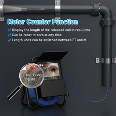 9&Prime; Color Screen Sewer Camera 50M/165FT Drain Pipe Borescope w/ 512Hz Transmitter