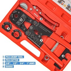 Residential and Commercial PEX Crimp Tool Kit with Customized Carrying Case