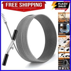 50 ft Drain Auger Plumbing Snake for Heavy Deep Blockages 1/4&Prime; Diameter Flexi&hellip;
