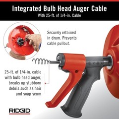Manual or Drill-Powered Drain Cleaner &ndash; 25 ft. Cable