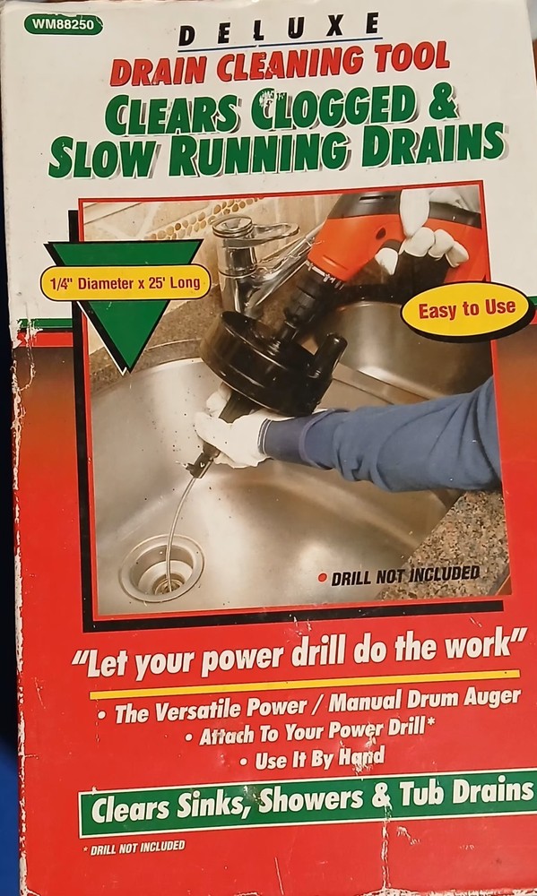Deluxe Drain Cleaning Tool Snake with Drill Attachment &ndash; Heavy Duty