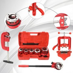 Ratchet Pipe Threader Kit Ratcheting Pipe Threading Hand Tool 5 Dies
