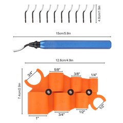 12Pcs 1/4-1&Prime; Depth Gauge and Pipe Deburring Tool for PEX Copper PVC CPVC Pipes