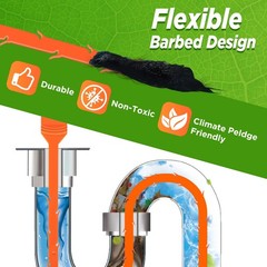 Forlivese 4 Pack 25 Inch Drain Snake,Drain Clog Remover,Sink 4 Pack, Orange