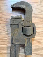 Vintage TRIMO Trimont 36&rdquo; Heavy Duty Pipe Wrench Industrial Forged Steel Tool