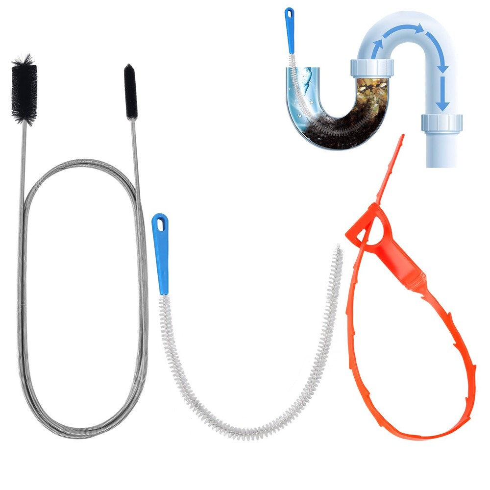 P Trap Cleaner Set,3 IN 1 P Trap Brush