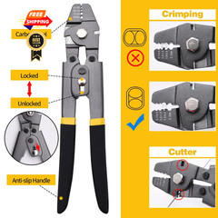 656ft 1/16&Prime; Wire Rope Crimping Set + Crimper, Stainless Steel