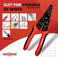 Multi-Function Hand Tool: 8 Inch Wire Stripper, Cable Stripper, Crimping Pliers
