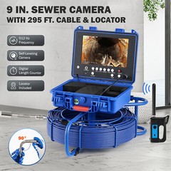 9&Prime; Self-Leveling Sewer Camera 512Hz w Locator 295 ft/90m Digital Length Counter