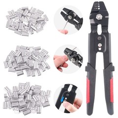 Glarks Up To 2.2mm Wire Rope Crimping Tool 1.2mm, 1.5mm, 2mm, Red;black