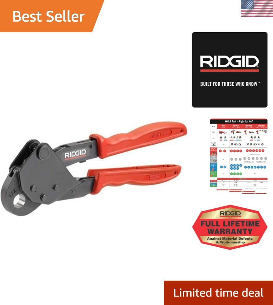 1/2&Prime; Close Quarters ASTM F 1807 Manual PEX Crimp Tool, PEX Tubing Crimper for&hellip;