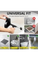 Drain Auger 25 Ft with Gloves, Plumbing Snake Drain Auger Hair Clog Remover