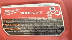 MILWAUKEE M12 AIRSNAKE 2572B-21 DRAIN CLEANING AIR GUN KIT TESTED WORKING