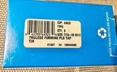 NEW GTD Greenfield 7/16&Prime;-20 GH12 Trulede Forming Tap Plug QTY: 3