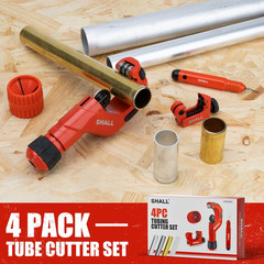 4-Piece Tubing Cutter Set, 1/4&rsquo;&rsquo; to 2&rsquo;&rsquo;OD Heavy Duty Copper Pipe Cutter, 1/8&rsquo;&rsquo; t