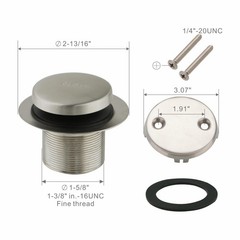 Tubular Bath Tub Drain Kit 1-1/2&Prime; with Brushed Tip-Toe Bathtub