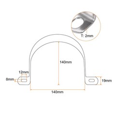 10pcs 5 1/2 Inch 140mm Conduit Clamp, M140 U Tube Pipe Clamp, Thick