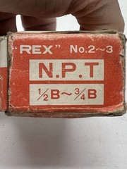 NEW REX #2-3 pipe machine dies NPT HIGH SPEED STEEL: HSS 15A-20A AC 1/2&Prime;B-3/4&Prime;B