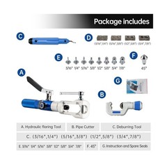 Hydraulic Swaging and Flaring Tools Kit for 3/16&Prime; to 7/8&Prime; inch Soft HVAC Copp&hellip;