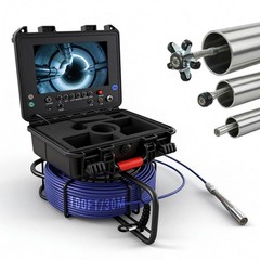 100ft Sewer Pipe Inspection Camera 512hz Self-leveling Pipe Camera 9&Prime; Display