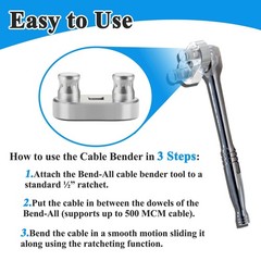 77455 Cable Bender Tool, Connects to 1/2&rdquo; Ratchet, Wire Silver-1pc