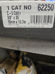 RIDGID C-5 62250 Drain Cleaning Cable, 3/8 In. X 35 Ft. *NEW UNOPENED IN BOX*