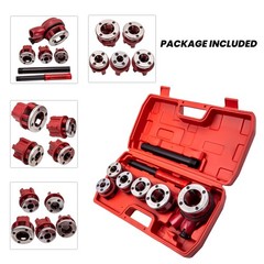 Ratcheting Pipe Threading Threader Die Bar Head Handle Tool Set 1/4&rdquo; 3/4&rdquo;