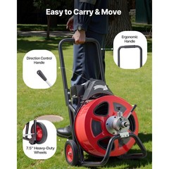 Uimoso Electric Drain Auger Machine with 100 FT x 3/4 In Cable and Auto Feed