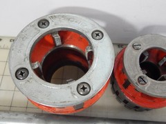 Ridgid Ratchet 12-R Pipe Threader Die Head lot 3/4&Prime;, 1 & 2&Prime;, 2&prime; Bar