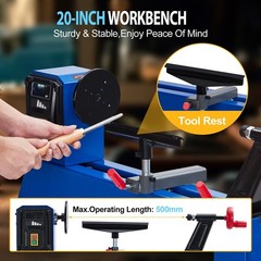 GarveeTech Wood Lathe, 14 in x 20 in, Power Wood Turning Lathe 400W, 4 Speed &hellip;
