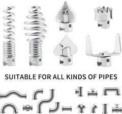 7PCS Drain Snake Drill Attachments &ndash; Auger & Cutter Head Set for Machines &ndash; US