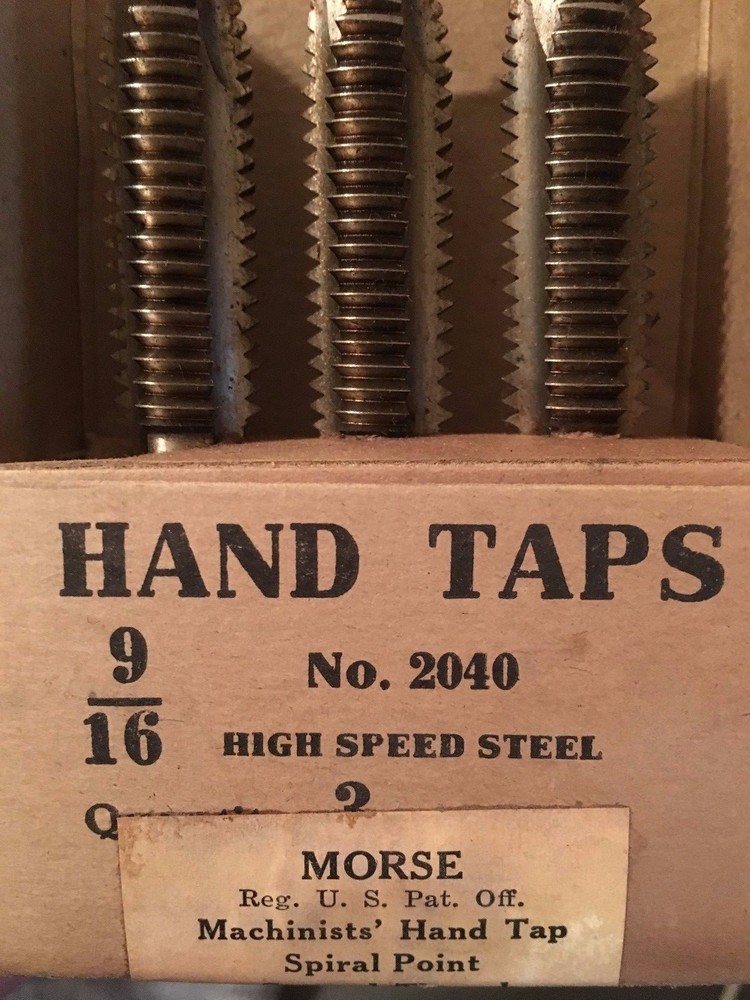 Vintage MORSE Tap 9/16-12 HSS LEFT HAND No.2040 &ndash; List 2047 &ndash; Qty.3