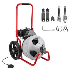 VEVOR Drain Cleaner Machine 75 FT x 3/8 Inch Sewer Snake Auger Manual Feeding