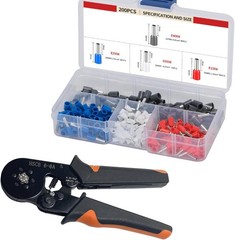 Self-adjustable Ratchet Wire Crimping Tool Kit 201PCS with Ferrule Connectors AW