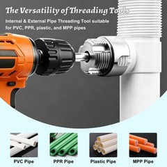 3 Piece Pipe Threading Tool Internal External NPT Threader Kit Repair Set