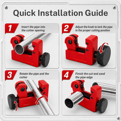 CT-888 Multi-Functional Pipe Cutter Set, Heavy Duty Pipe Cutter Kit with 1/8&Prime;-7/