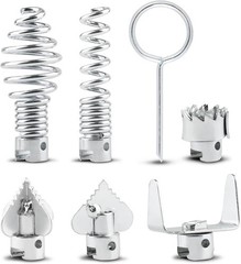 7PCS Drain Snake Drill Attachments &ndash; Auger & Cutter Head Set for Machines &ndash; US