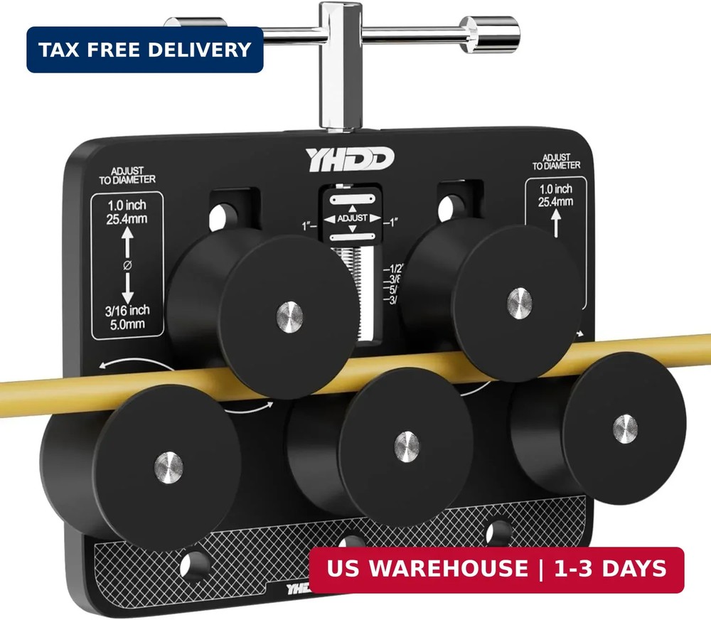 YHDD Tubing Straightener for 3/16&Prime;-1.0&Prime; Diameters, Brake Line Medium, Black