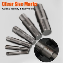Heavy Duty 6pcs Pipe Extractor Set &ndash; Size-Marked Broken Threaded Pipe Remover To