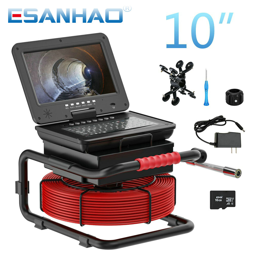 ESANHAO Sewer Camera Pipe Inspection Camera 10&Prime; 1080P Camera 20M Meter Counter