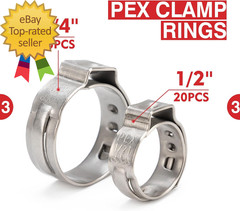 KIT-1096D PEX Clamp Tool Kit for 3/8 to 1 Inch PEX Cinch Clamps with 20Pcs 1/2 I