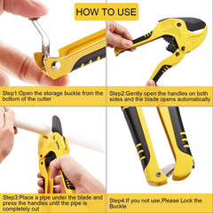 Ratchet-Type Pipe and PVC Cutter, One-Hand Fast Pipe Cutting Tool, for Cutting1-