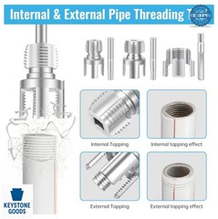 Pipe Threading Tool Kit 5 Piece 1/2 Inch 3/4 Inch 1 Inch Dies Broken Bolt